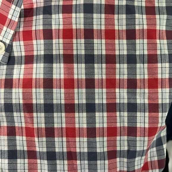 L.LBean Plaid Red Blue Traditional Fit Cotton Button Down Shirt NWOT - Picture 6 of 7
